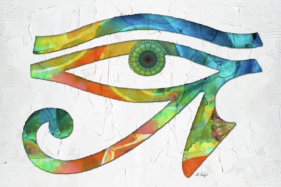 Colorful Eye Of Horus Art Symbol Painting by Sharon Cummings