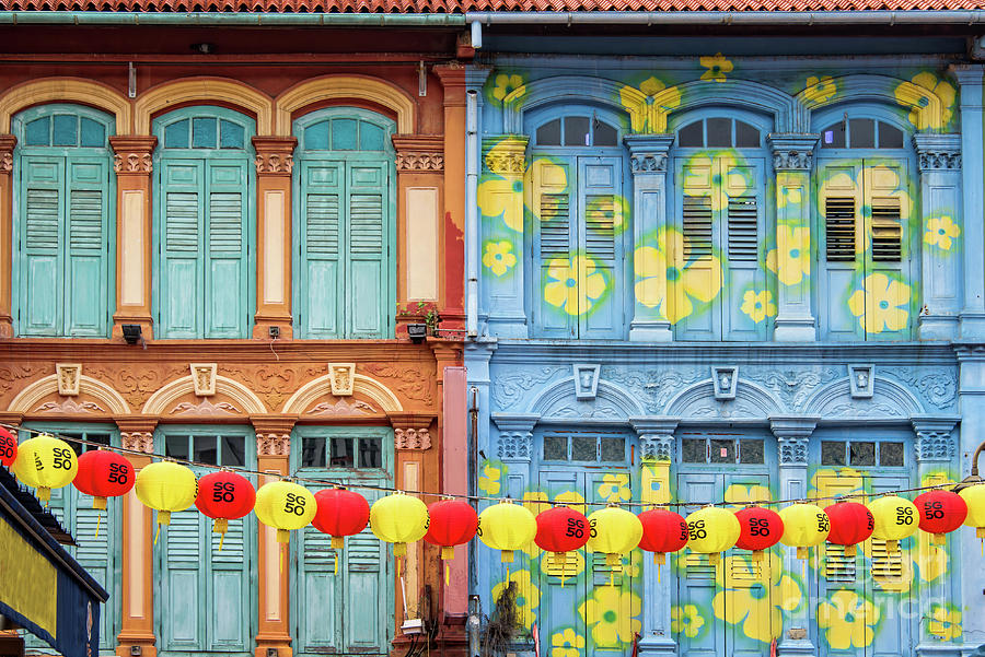 Colorful facade in Singapore Photograph by Delphimages Photo Creations