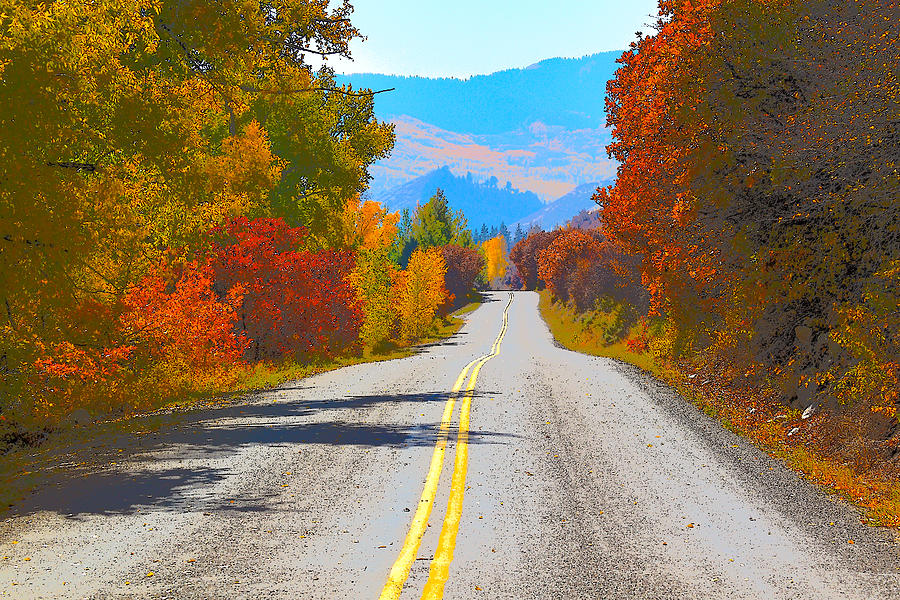 Colorful Fall Colors Road Digital Art by Randall Rausch - Fine Art America