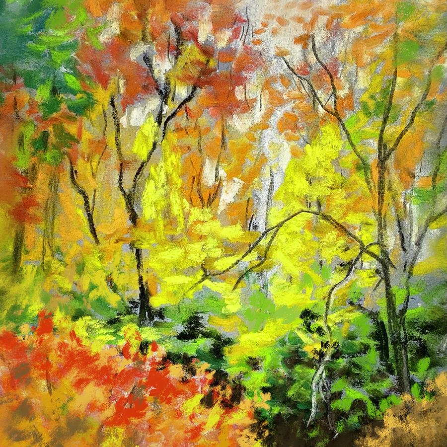 Colorful Fall in Forest Pastel by Masha Batkova