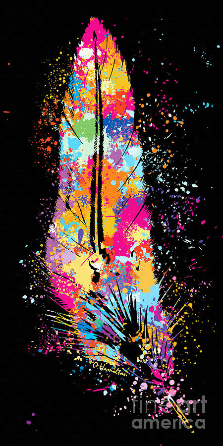 Colorful Feather Mixed Media by Olga Hamilton