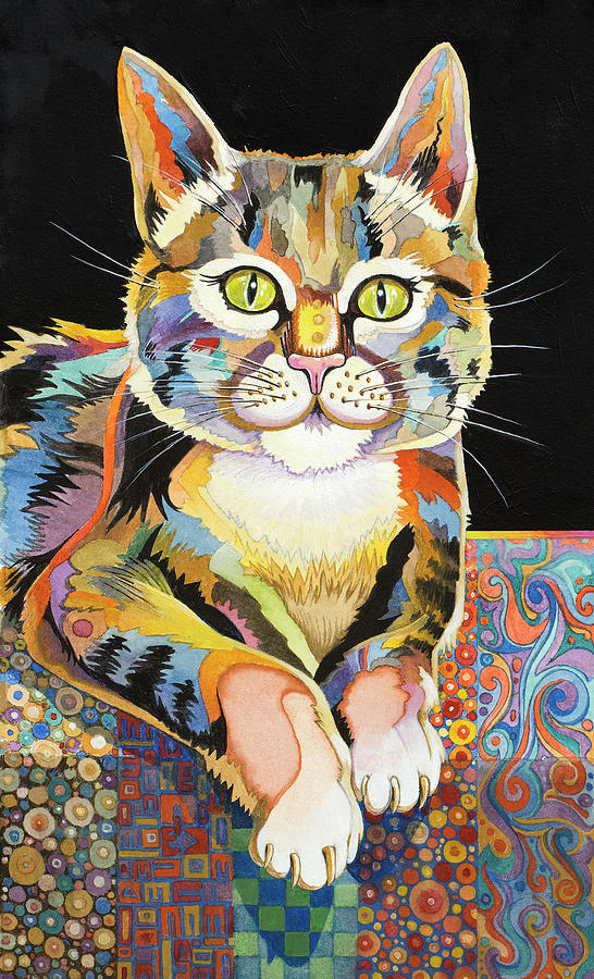 Colorful Feline Painting by Bob Coonts