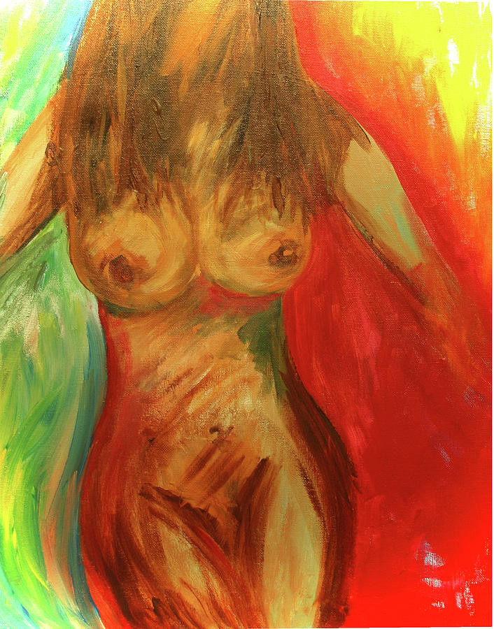 Colorful Female nude 2 Painting by Julie Lueders 