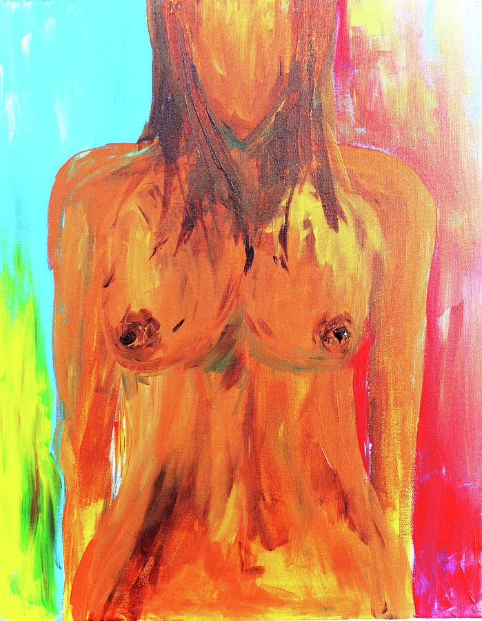 Colorful Female nude Painting by Julie Lueders 