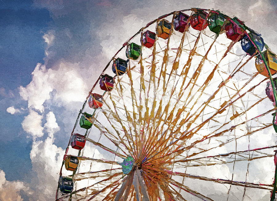 Colorful Ferris Wheel In Summer Mixed Media by Dan Sproul