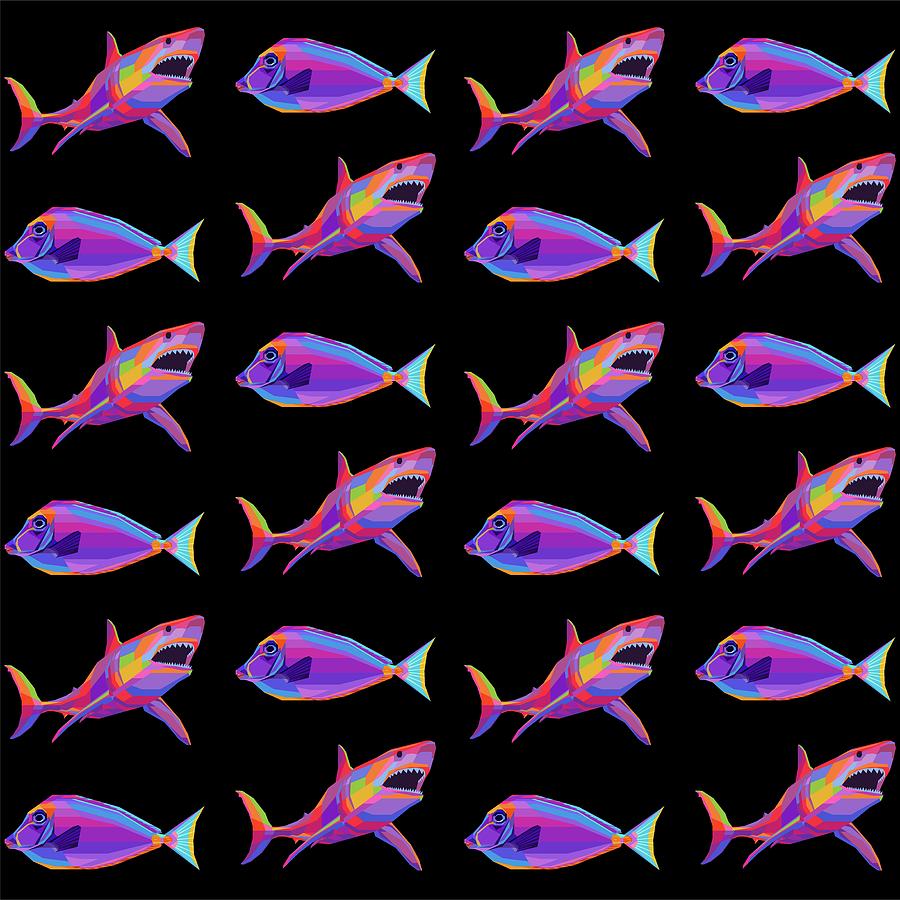 Colorful Fish Pattern 004 Digital Art