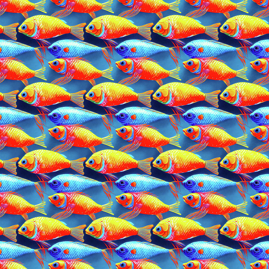 Colorful Fish Pattern Digital Art by Mark Tisdale