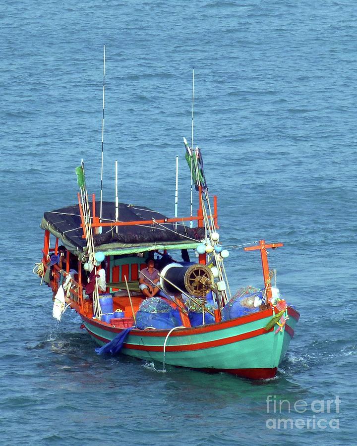 Colorful Fishing Boat Photograph by Barbie Corbett-Newmin