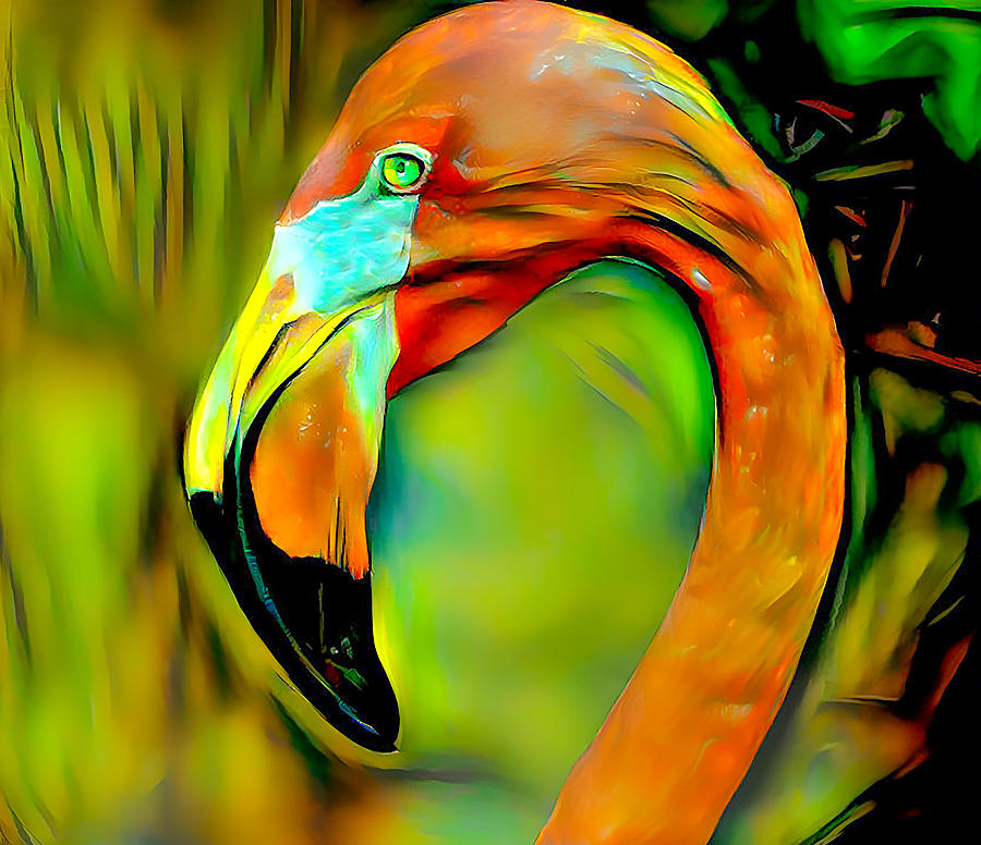 Colorful Flamingo Art Mixed Media by Debra Kewley