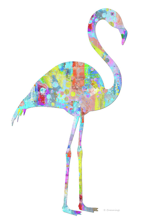 Colorful Flamingo - Fresh Color Art Painting by Sharon Cummings