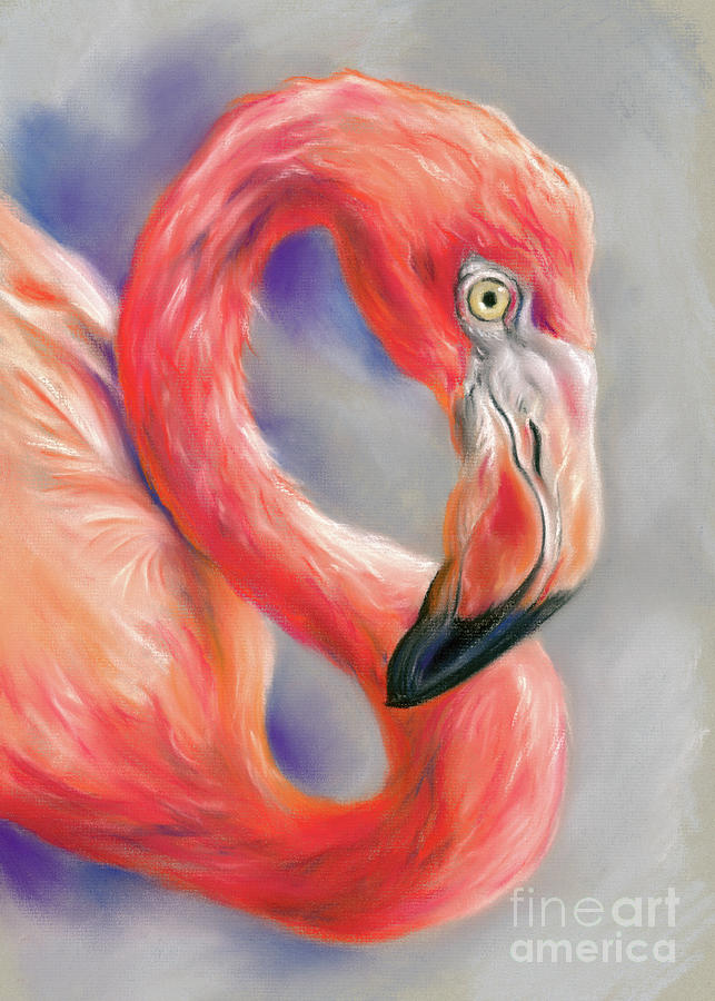 Colorful Flamingo in Profile Pastel by MM Anderson