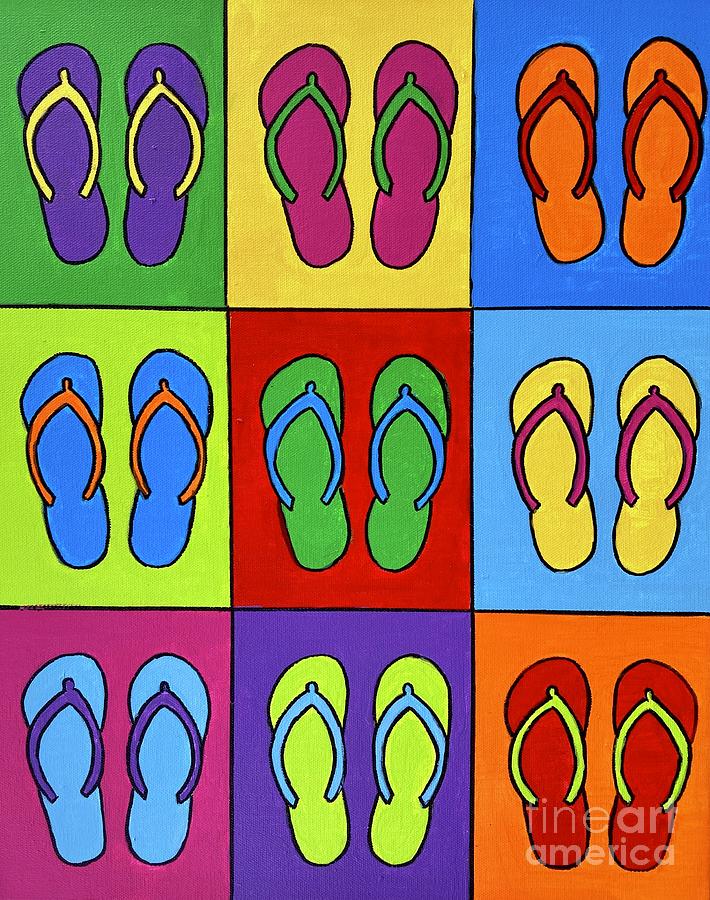 Colorful Flip Flops Painting by Sean Brushingham - Fine Art America