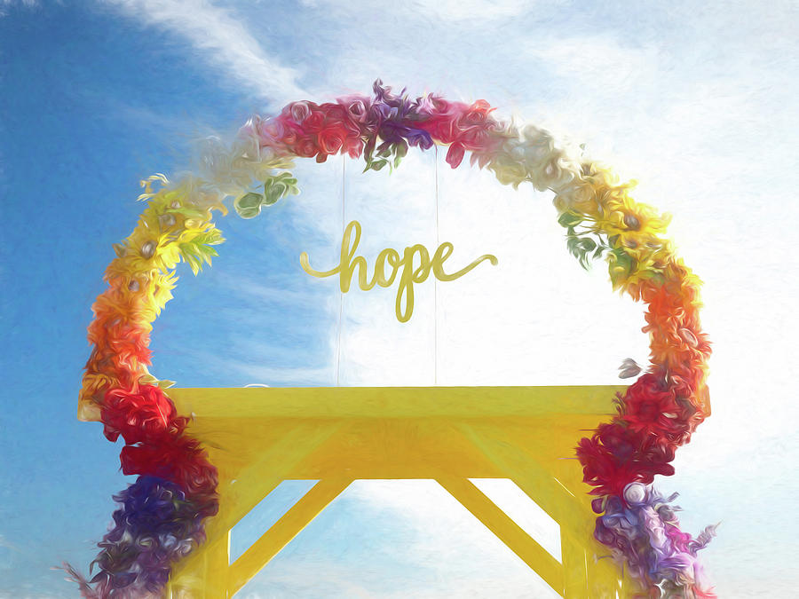 Colorful Floral Arch of Hope Digital Art by Kristia Adams