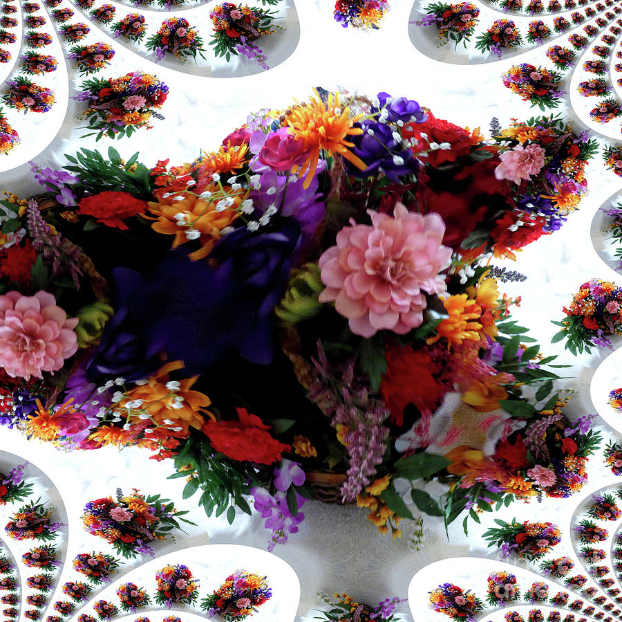 Colorful Flower Bouquet Fractal Digital Art by Charles Robinson