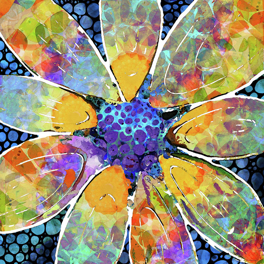 Flower Painting - Colorful Flower Floral Art - Extrovert by Sharon Cummings