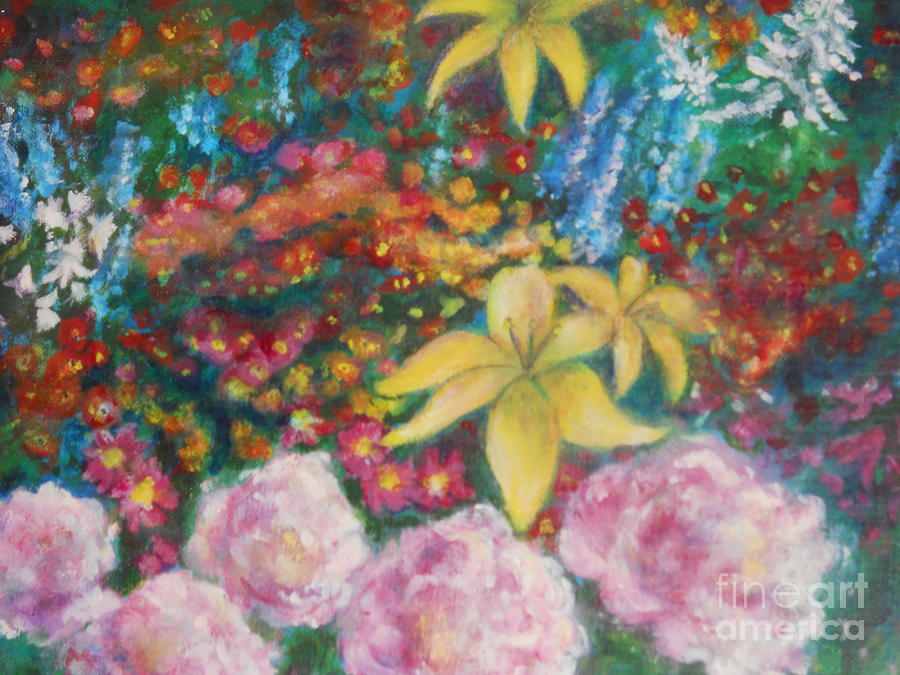 Colorful Flower Garden Art Painting by M c Sturman