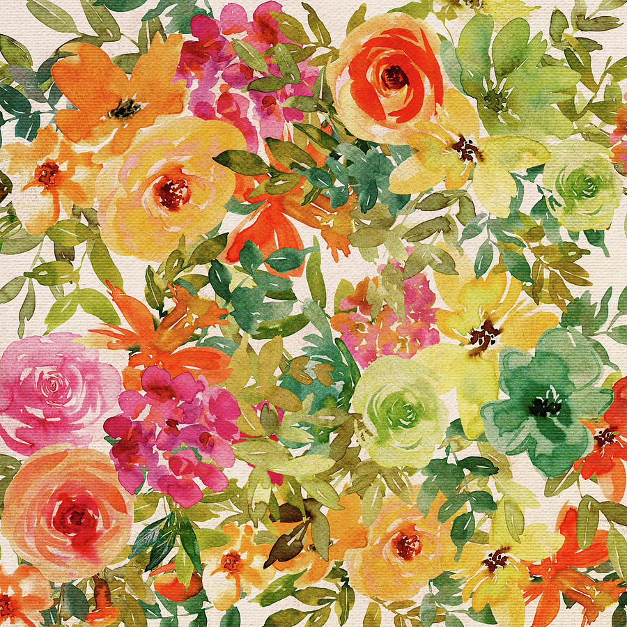 Colorful Flower Garden Art Digital Art by Peggy Collins
