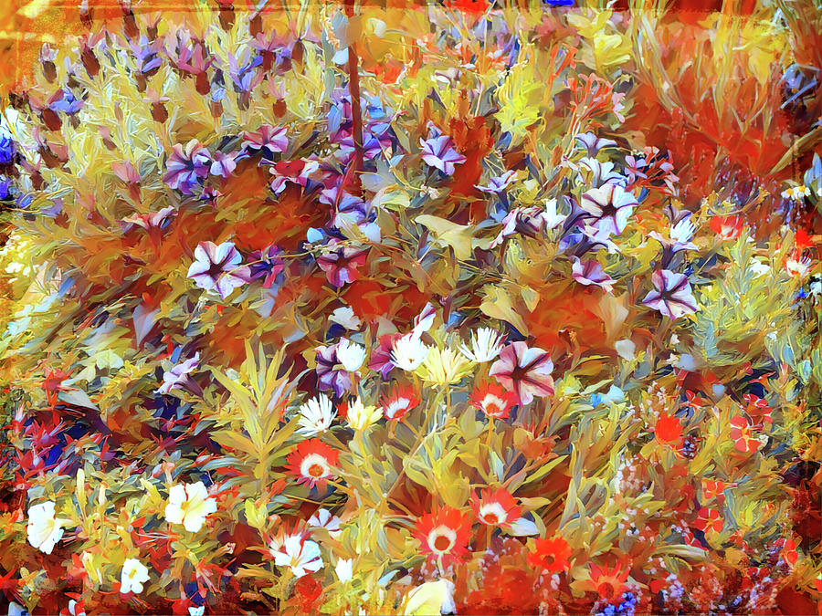 Colorful Painting - Colorful flower meadow Impressionism by Patricia Piotrak