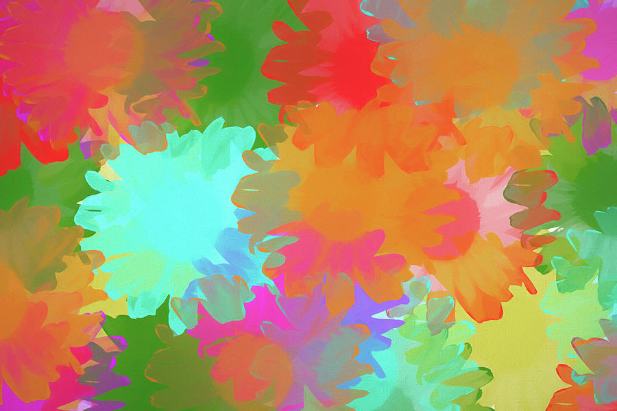Colorful Flowers Background Painting by Dan Sproul