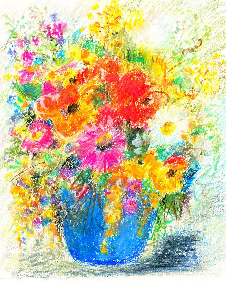 Colorful flowers Pastel by Nataliya Vetter