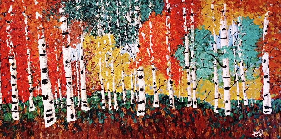 Colorful Forest Mixed Media by Kelly Johnson