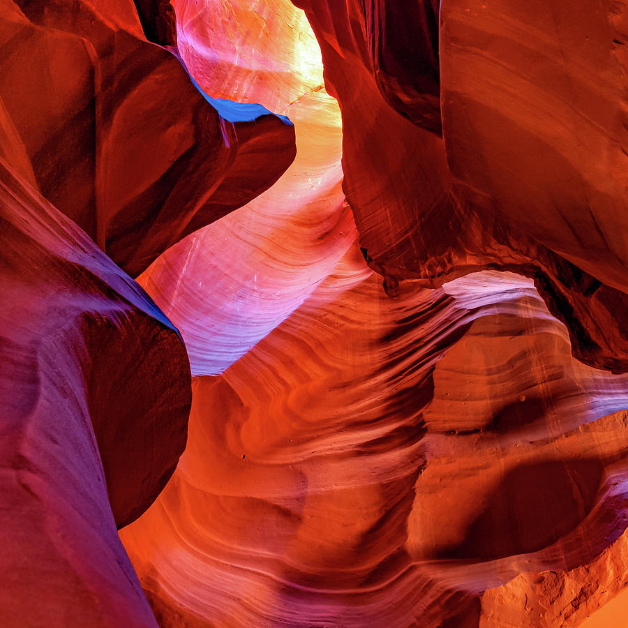 Colorful Formations Of Light In Antelope Canyon Photograph