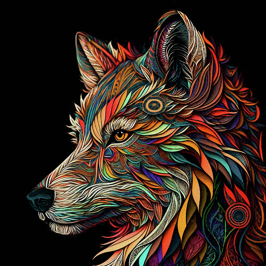Colorful Fox Art Digital Art by Peggy Collins