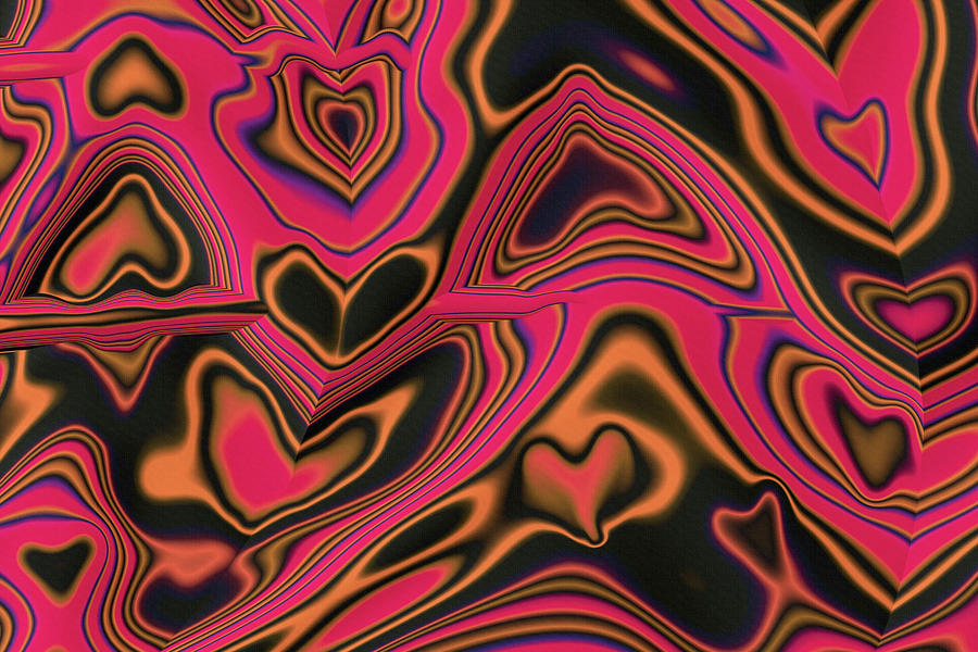 Colorful Fractal Hearts in Love  Digital Art by Shelli Fitzpatrick