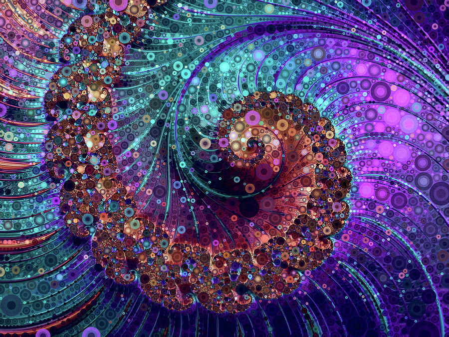Colorful Fractal Spiral Art Digital Art by Peggy Collins
