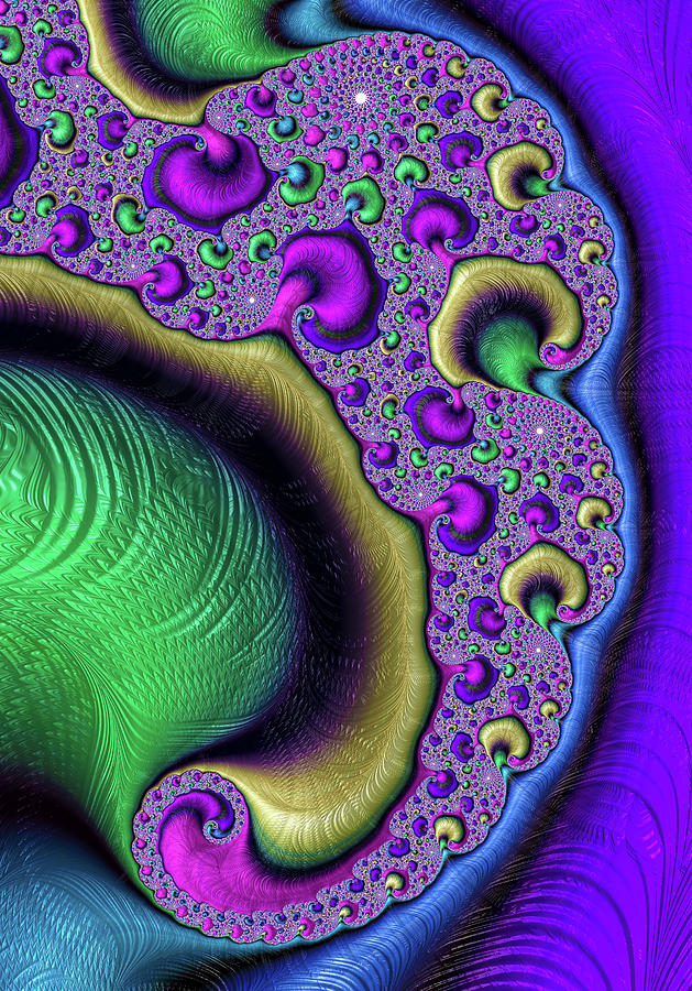 Colorful Fractal Spiral Purple Green Blue Yellow Digital Art by ...