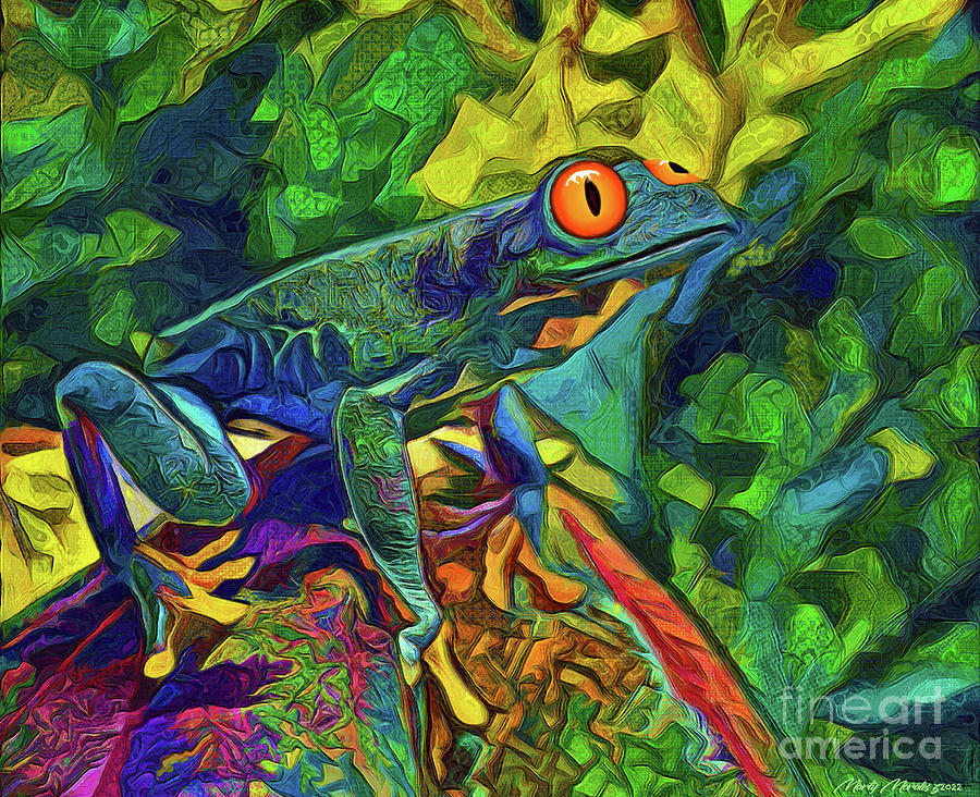 Colorful Frogs V3 Mixed Media by Martys Royal Art