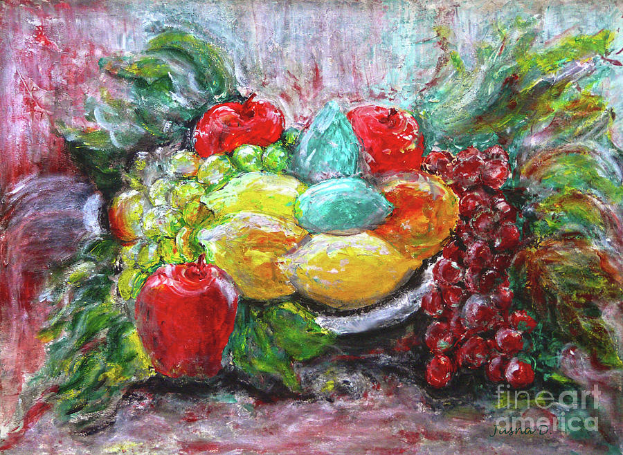 Colorful Fruit Painting by Jasna Dragun