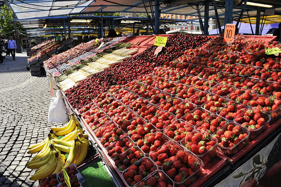 Colorful Fruit Stalls in Stockholm Photograph by TCYuen