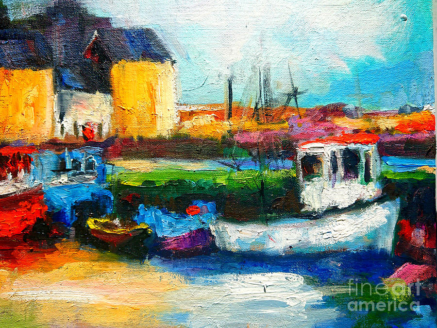 Colorful Galway painting  Painting by Mary Cahalan Lee - aka PIXI