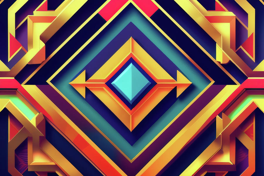 Colorful geometric patterns 011 Digital Art by VR Vision Studios - Fine ...