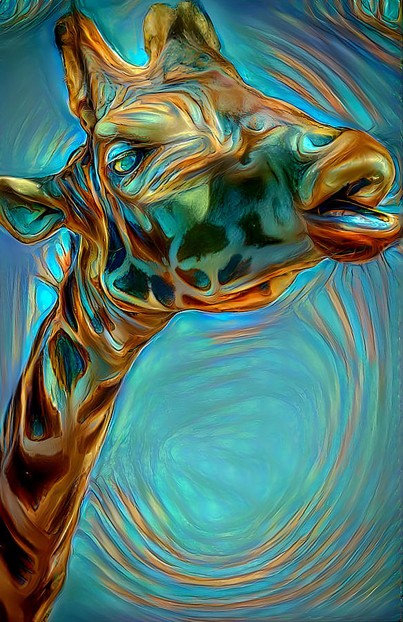 Colorful Giraffe Mixed Media by Debra Kewley