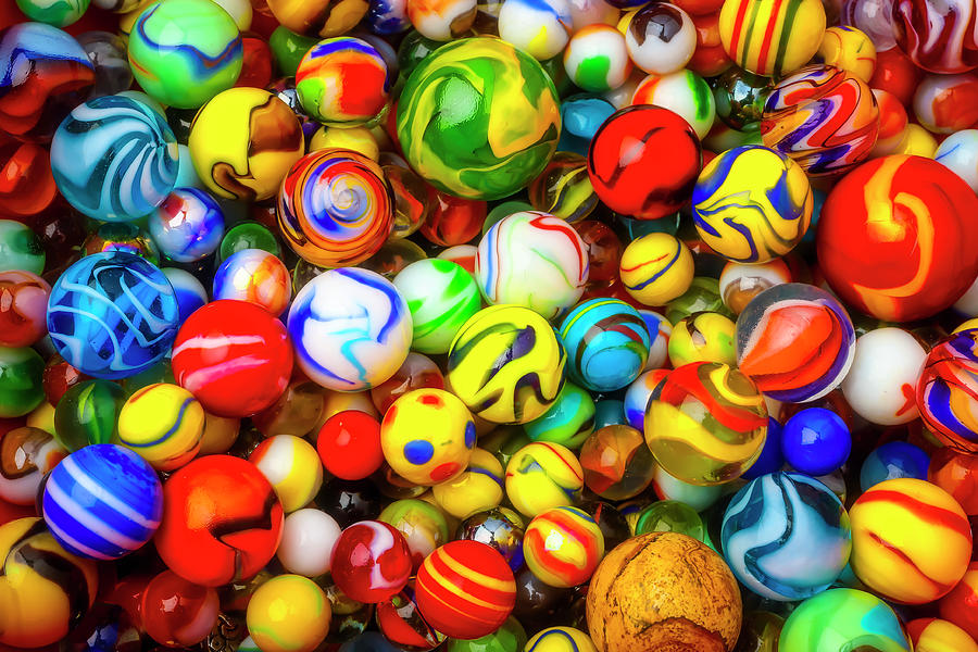 Colorful Glass Childhood Marbles Photograph by Garry Gay