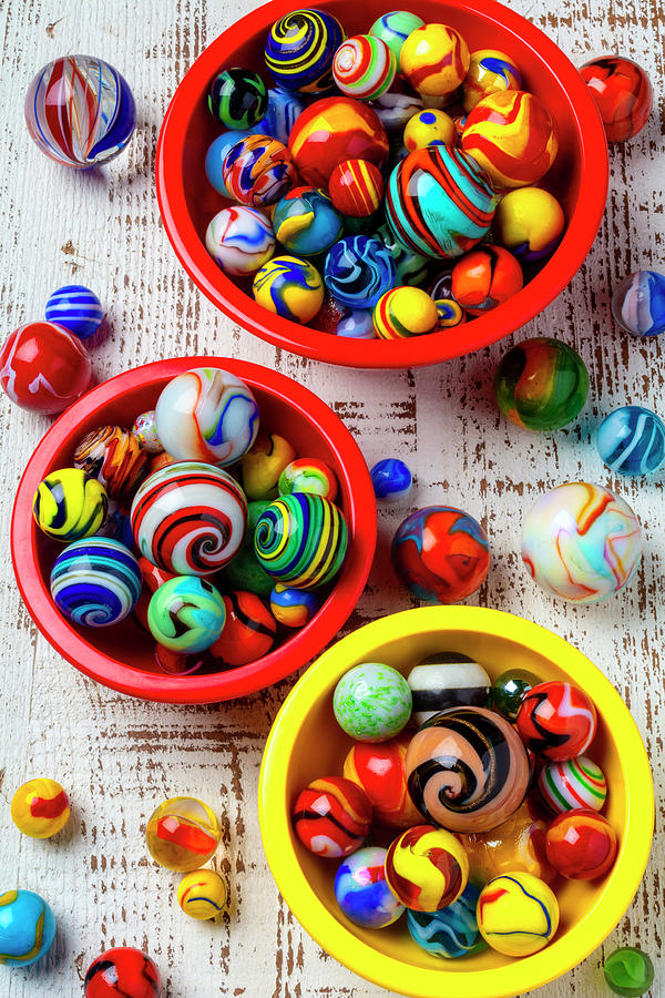 Colorful Glass Marbles In Bowls Photograph By Garry Gay Pixels