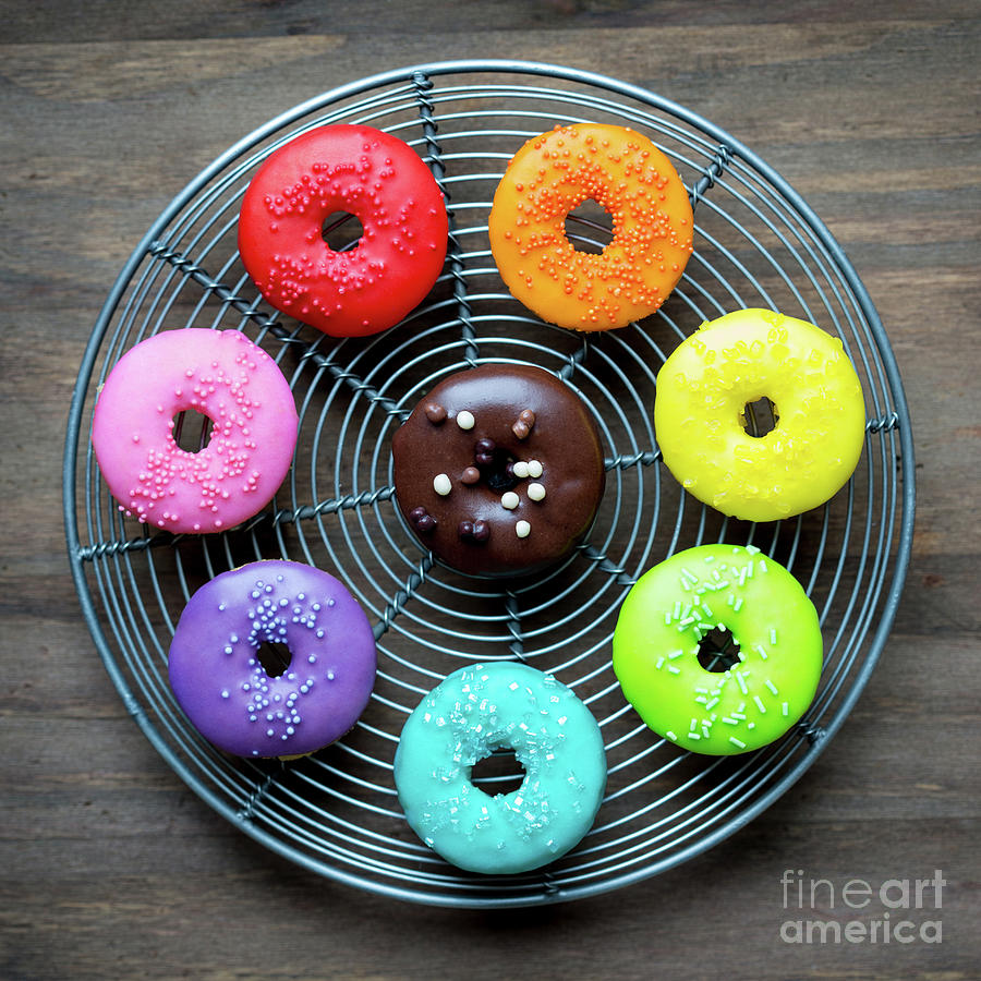 Colorful glazed donuts Photograph by Ruth Black