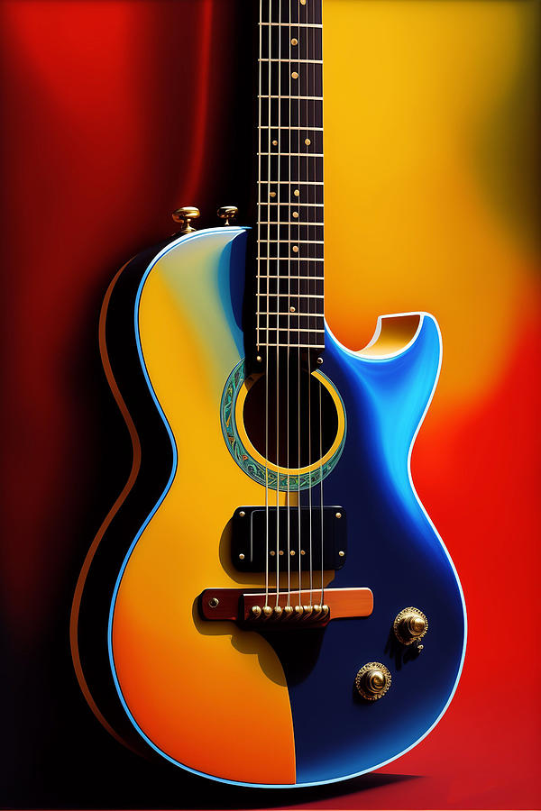 Colorful Guitar Digital Art by La Moon Art - Fine Art America