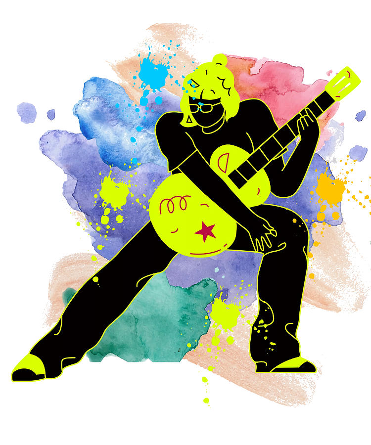 Colorful Guitar Tshirt Poster Copy Painting by Roxanne Turner | Fine ...