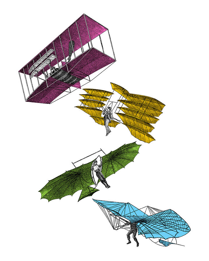 Sports Digital Art - Colorful hang gliders by Madame Memento