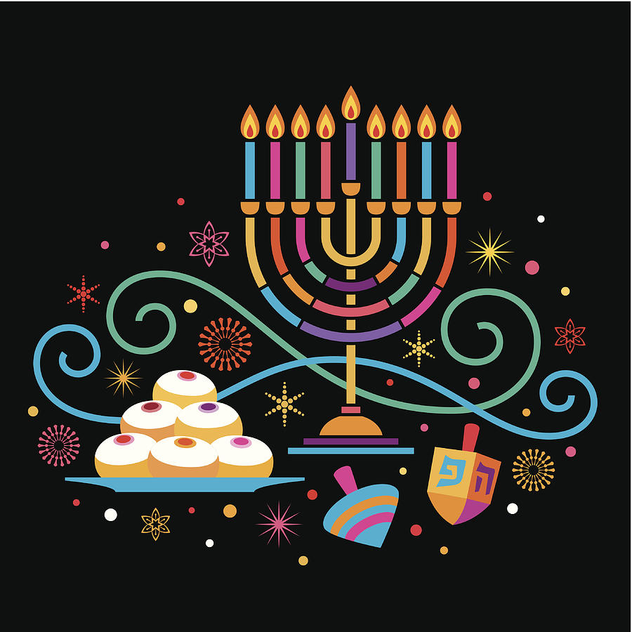 Colorful Hanukkah Drawing by Mementoil