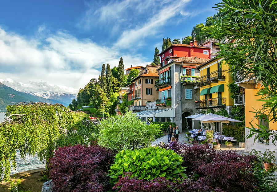 Colorful Harborfront in Varenna Photograph by Carolyn Derstine