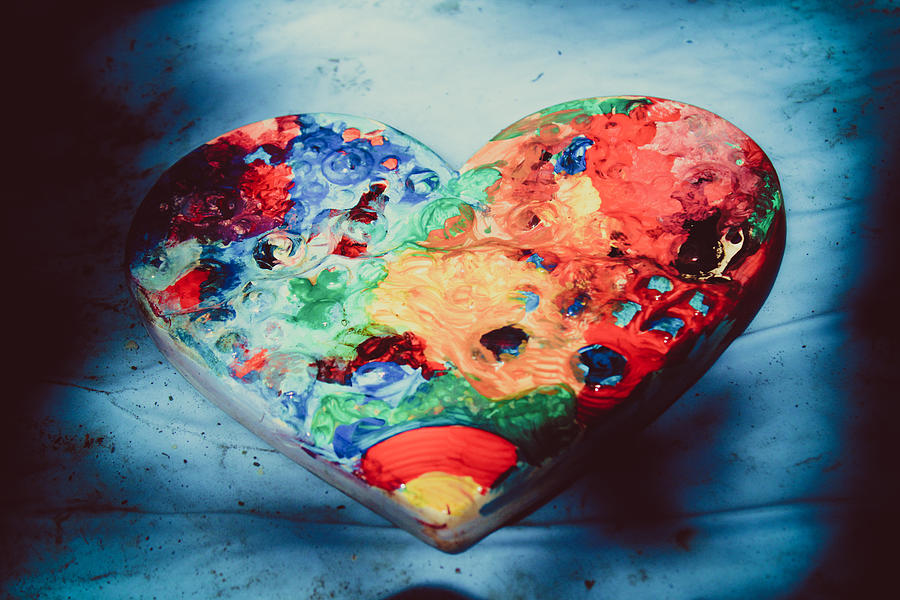 Colorful Heart in Water Photograph by Windy Craig
