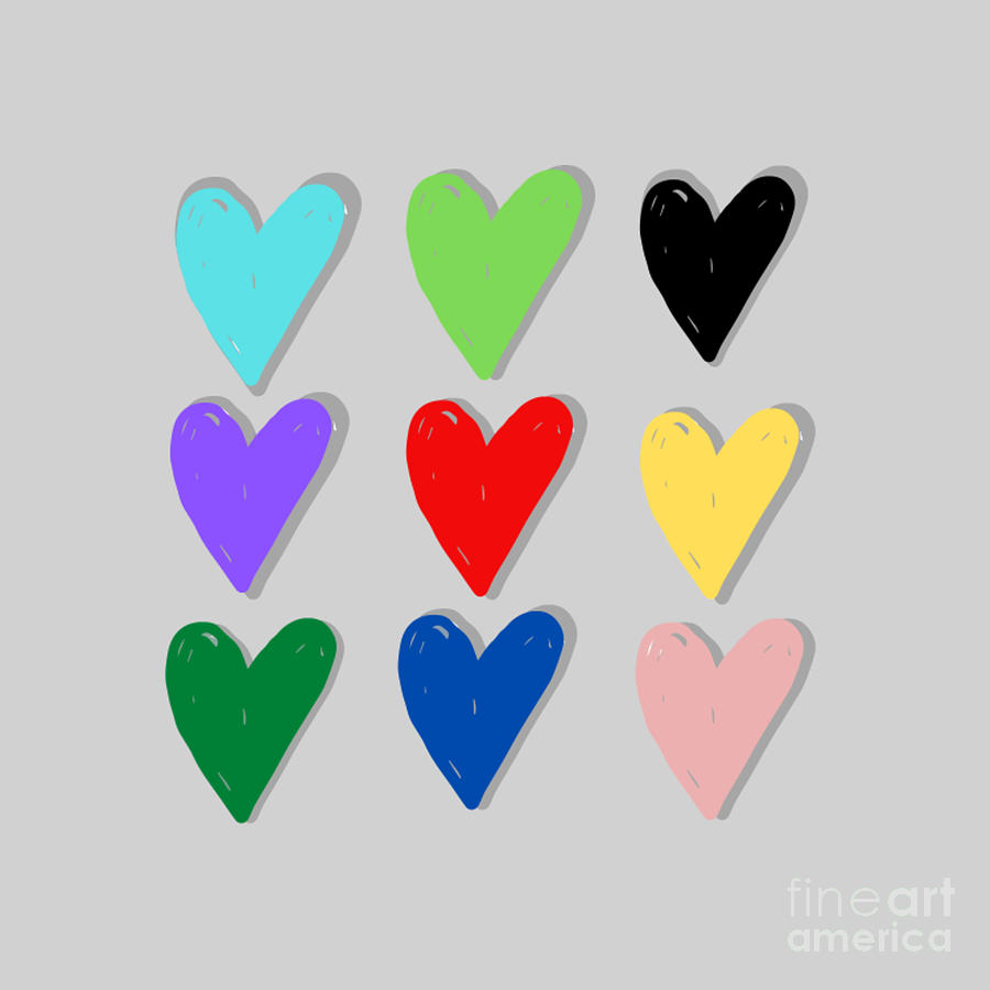 Colorful Hearts Digital Art by Denise Morgan