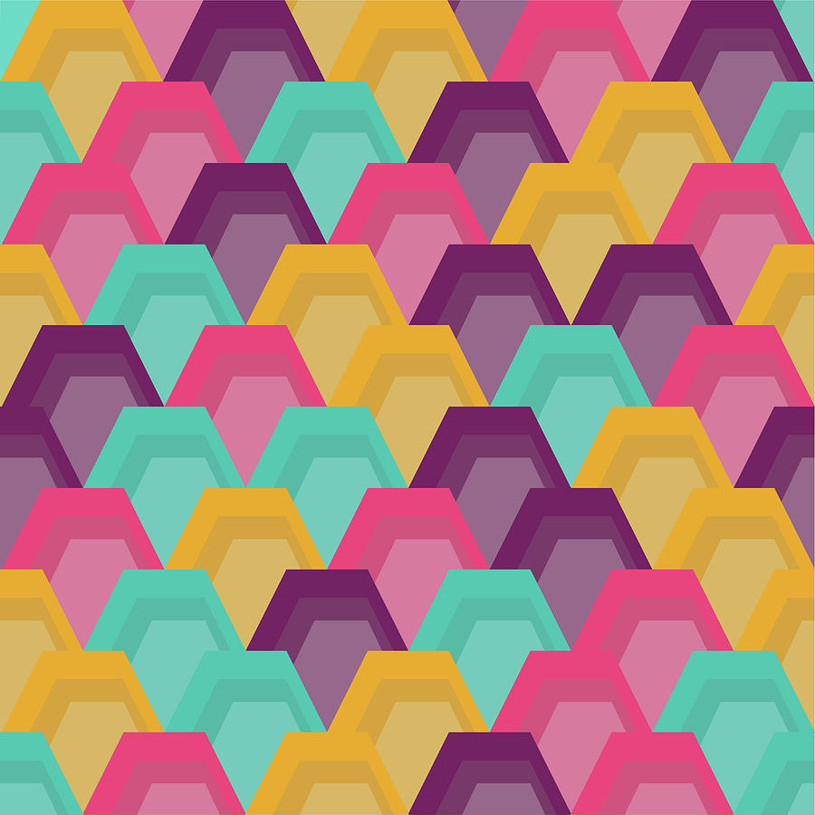Colorful Hexagonal Pattern - 4 Digital Art