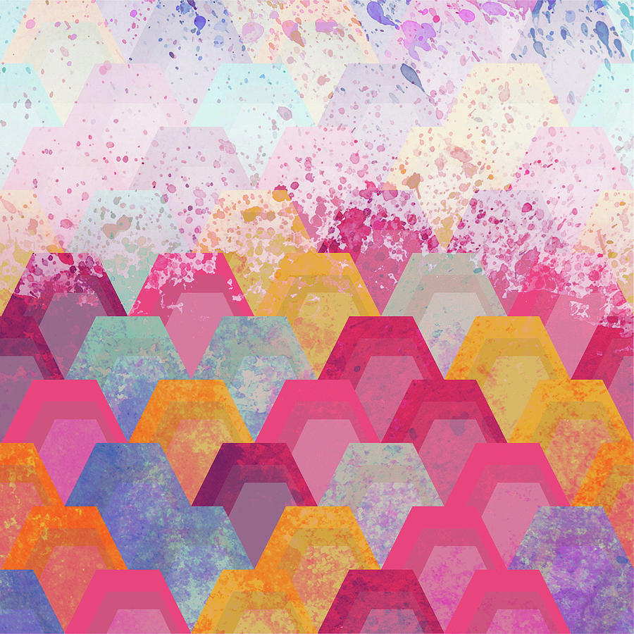 Colorful Hexagonal Pattern - 5 Digital Art by Studio Grafiikka
