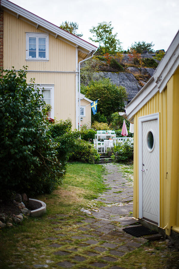 Colorful Homes in the Small City of Strömstad, Sweden Summertime Photograph by Morten Falch Sortland