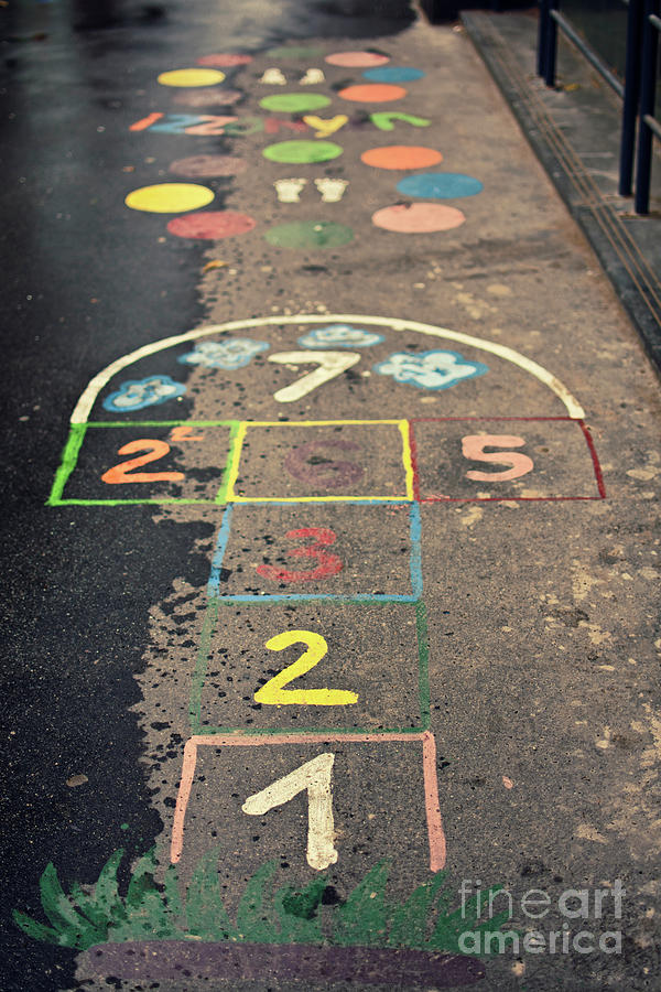 Colorful hopscotch game on the street Photograph by Mendelex Photography